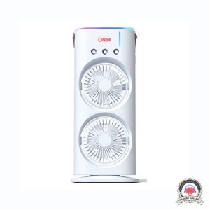 Disnie DRMF-63USB Rechargeable Double Head Portable Mini Air Cooling Mist Fan with Remote
