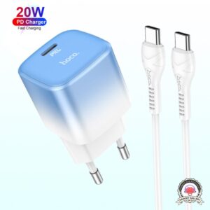 Hoco C101A PD 20W Fast Mini Travel Charger Adapter With Type C To Type C Cable