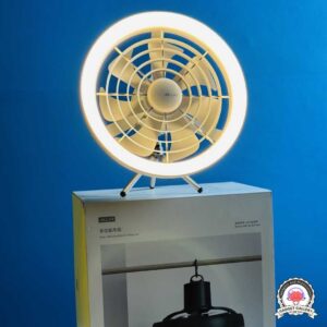 JISULIFE FA17 Rechargeable Fan with LED Ceiling Fan - White color