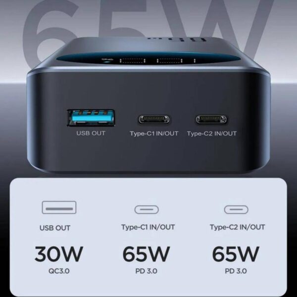 JOYROOM JR-PBF04 65W 20000mAh Fast Charging Power Bank With Digital Display JOYROOM JR-PBF04 65W 20000mAh Fast Charging Power Bank With Digital Display