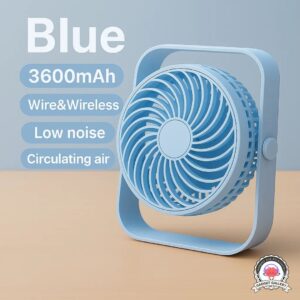 RTAKO D06 Desktop Dual-Layer Circulating Fan – Blue